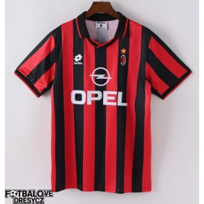 AC Milan 1995-1996 Retro Domácí Dres Krátký Rukáv